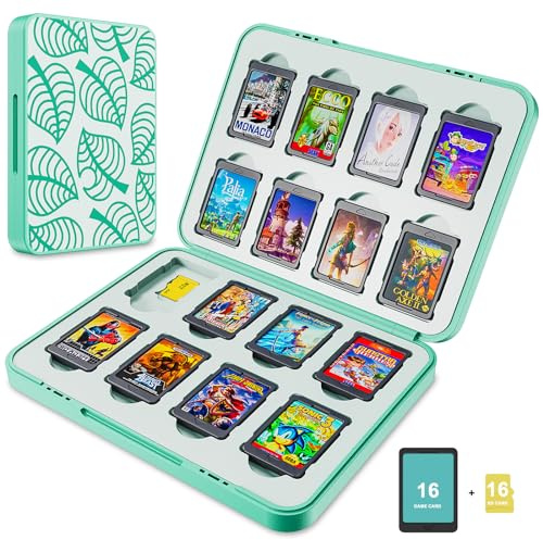 LUCYLANKER Étui de Rangement pour Jeux Switch Lite NS Peut contenir jusqu'à 16 Jeux Système de Rangement de Protection Organisateur de Cartes de Jeu Étui Rigide avec 16 emplacements (B)