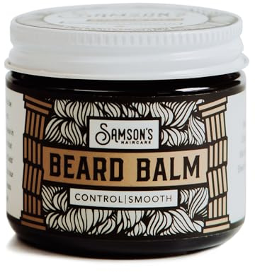 SAMSON'S HAIRCARE Beard Balm, Oil and Wax based, Softening, Taming, Nourishing, Essetial Oil Scent, 2 oz.