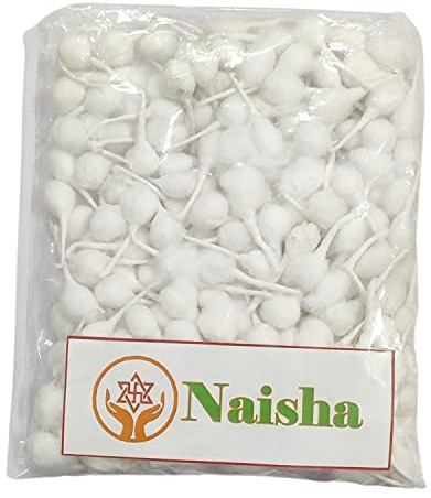 Naisha handvalsad bomull Puja-vekar för Puja-lampor Diya Rui Batti (55 gm) cirka 500 st.