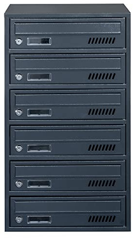 Boîtes aux Lettres avec Fixation Murale Euro GLM 6 RAL 7016 Bloc de 6 Boite aux Lettres Lot de 6 boîtes aux Lettres Boîte à courrier