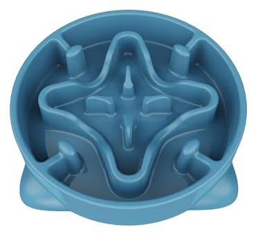 Slow Feeder Dog Bowls Medium Breed, Dog Food Bowl Medium Anti-Choking Bloat Stop Puzzle Healthy Eating Bowl (Blue, 2 Cup)