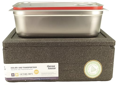 EPP Thermohauser Kühlbox Thermobox Transportbox inkl. 1x GN 1/1 150mm mit Fallgriffen+Deckel Silikonring