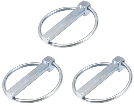 uxcell 3 perni di collegamento da 1/2 x 2-3/4 con anello, kit assortimento di perni per rimorchio, per barca, kayak, canoa, rimorchio, trattore, carrello, argento