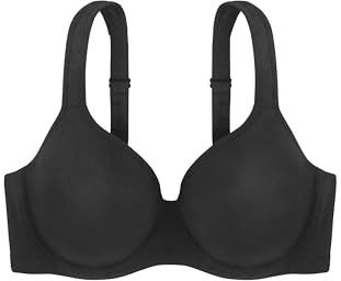 Dorina Sujetador Rachel para Mujer - Sujetador Demi Ligeramente Acolchado con Aros, Copas moldeadas, Tirantes Ajustables y Suave Tejido de Microfibra para un Confort Total, Negro
