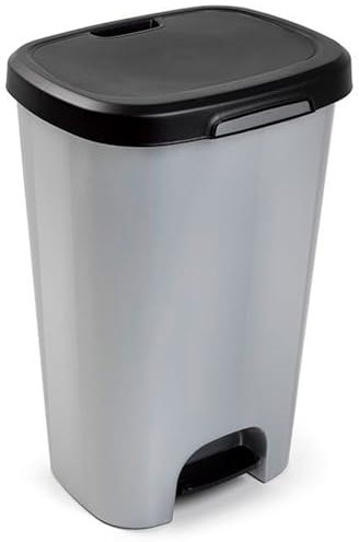 Acan Tradineur - Poubelle à pédale en plastique, poubelle, recyclage, vidage facile, fabriquée en Espagne, 50 litres, 62 x 41 x 35 cm