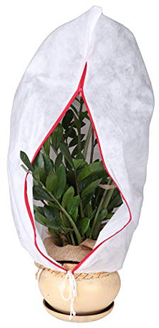 GARDENIX Lot de 2 Sacs de Protection hivernale pour Plantes en Pot, Protection Contre Le Gel, avec Fermeture éclair et Cordon de Serrage, 50 x 80 cm