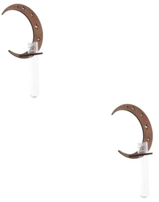 BESPORTBLE 2 Stück Massivholz Hängevasen Reagenzgläser Vasen Terrarien Pflanzgefäße Fenster Anzuchtstationen Wandmontage Pflanzenhalter Anzucht Wandbehang Kleine Röhrenvase