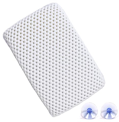 MCTNCT Oreiller de Bain, Coussin Baignoire avec 2 Ventouses Puissantes, Oreiller de Baignoire Ergonomique, 4D Coussins de Bain Antidérapant pour Tête, Nuque et Dos, pour Spa Tous de Baignoire (Blanc)