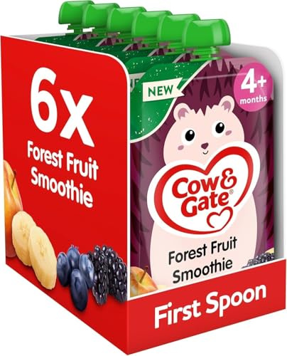 Cow & Gate Baby Food Pouches - Forest Fruit - Baby Snacks for Weaning, Toddlers and Kids - Fruit Pouch Multipack - 4+ Months - 100g (Pack of 6)