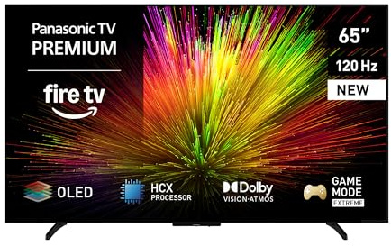 Panasonic Premium TV-65Z80BEZ Z80B Series 65 inch Smart TV 4K Ultra HD OLED 2025 Fire TV Dolby Vision and Atmos Game Extreme Mode Alexa and Apple Support Bluetooth Black