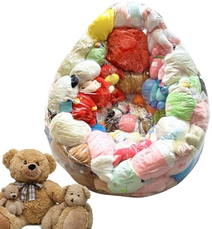 Poltrona Trasparente Porta Peluche, Poltrona A Sacco Trasparente Per Animali Di Peluche, Rivestimento Trasparentes Per Pouf, Sedie Portaoggetti Per Animali Di Peluch, Pouf Impermeabile(senza Bambole)