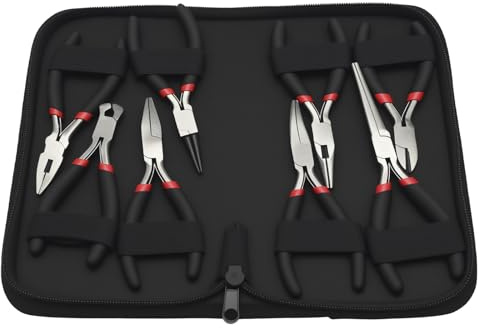 MospdyGear Set di mini pinze da 8 pezzi, strumento di precisione con 8 diverse punte e tipi, ideale per bricolage, elettronica e creazione di gioielli