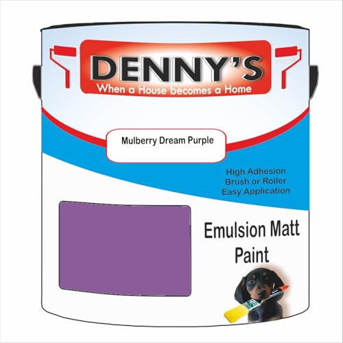 Premium Interior Wall & Ceiling Emulsion Paint – Mulberry Dream Purple – Rich Matt Finish, Durable & Washable, Low Odour, Ideal for Living Rooms, Bedrooms & Hallways (1 Litre Tin)
