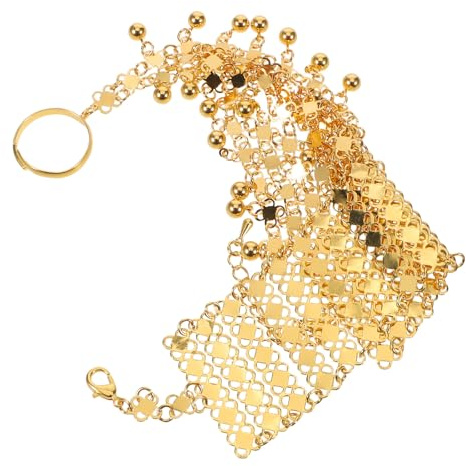 Toyvian Bracciale Etnico in Lega Oro per Donna, Bracciale Spesso Dettagli Multistrato per Look Elegante e Performance di Danza