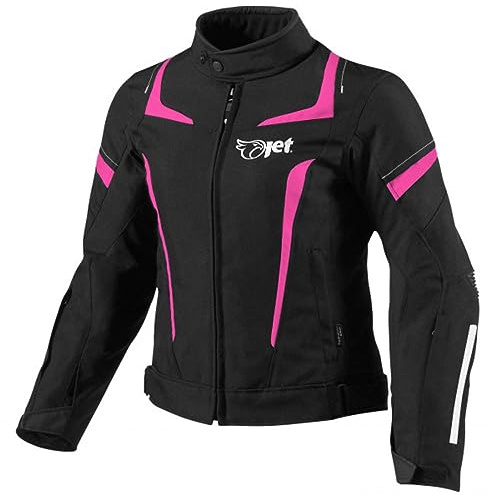 Jet Giacca Moto Donna Con Protezioni 4 Stagioni Cordura Impermiabile Tessile ELEKTRA (2XL (IT 48-50), Rosa)