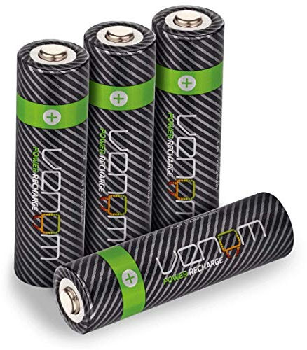 Venom Baterías AA Recargables - 2100 mAh 1.2 V NiMH - Alta Capacidad (Paquete de 4)