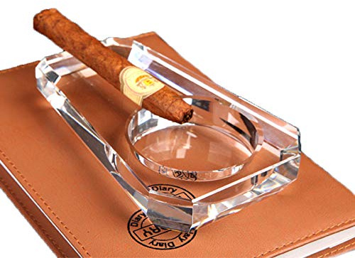 Cigar Ashtray, Crystal Glass Cigarette Holder for Men, Outdoor Ash Tray for Patio Indoor Outdoor Home Office Tabletop Desk Decoration, Gifts for Him, Valentine's Day