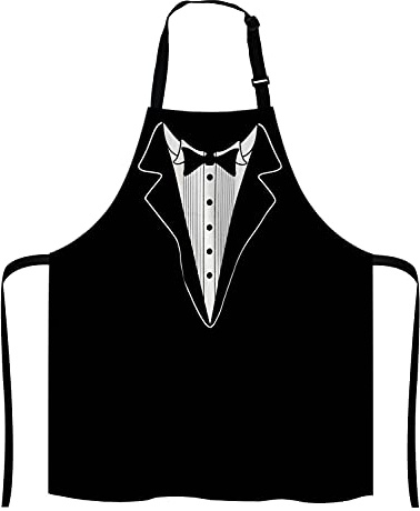 Lefolen Funny BBQ Apron Grilling Present - Novelty Fathers Day Grilling Present - BBQ Tuxedo Waistcoat - Barbecue Grill Present For Men