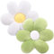 2 Pcs Flower Floor Pillow Seating, 40cm Shaped Chair Seat Pad, Soft Petal Cushion, Cute Plush Tatami for Car Home Sofa (Green+White)