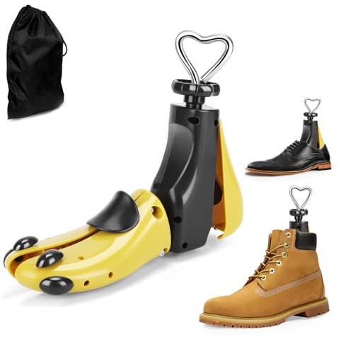 CuteHome Tendiscarpe,Allarga Scarpe Uomo Donna,Espansore Stivali, Regolabile la Lunghezza e la Larghezza delle Scarpe (singolo, L), Giallo