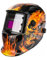 Masque de soudure professionnel auto-obscurcissant échelon 9/13 DIN Noir Flammes oranges