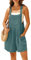 IWOLLENCE Short Dungarees For Women UK Adjustable Shoulder Straps Sleeveless Rompers with Front Pocket Maternity Jumpsuit (Gray Blue, L)