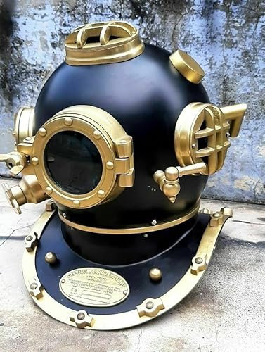 Antike Taucherhelm US Navy Mark V massives Metall 45,7 cm Größe Taucherhelm