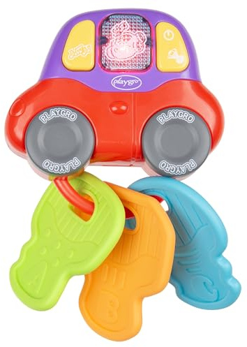 Playgro Beep and Play Keys, Hochet Bébé Porte-Clefs Interactif, Éveil Musical, Jouet de Dentition, dès 6 mois