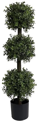 ALL SEASON GREEN 3ft Artificial Outdoor Boxwood Topiary Trees, UV Resistant, Indoor and Outdoor Fake Trees Patio Display Plants