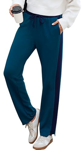 Litherday Pantalón Chándal Mujer Algodón Pantalones Deportivos Casuales con Bolsillos Cordón Jogger de Cintura Elástica y Ajustable Largos Pantalon para Yoga Jogging