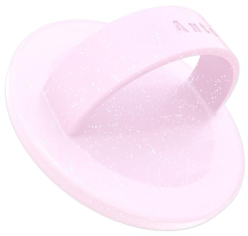 Anteel Magnetic Phone Grip, Liquid Silicone Comfy and Portable, Removable Finger Loop Ring Holder for iPhone, Compatible with Magsafe Magnetic Phone Loop, Patent Pending (Pink Glitter)