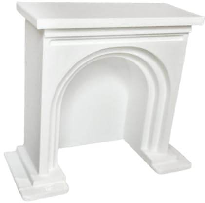 Folpus Cheminée miniature pour maison de poupée 1/18, modèle de jeu de simulation, décoration de maison de poupée, mini cheminée, meubles miniatures pour, Blanc