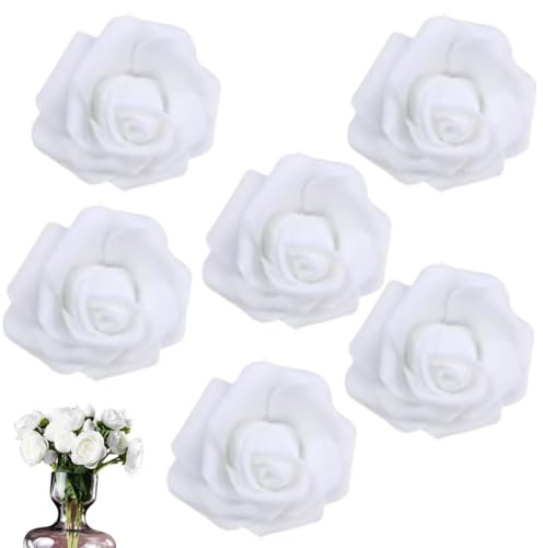 Zpeiran Artificial Flowers,50 pcs Emulation Flowers Wedding,Fake Flowers White Rose Perfect for DIY Wedding Bridesmaid Bridal Bouquets Centerpieces Home Flower Arrangement Decoration (5cm)