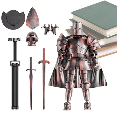 Modello di action figure – 5,51 X 5,2 pollici, grande set di personaggi d'azione medievali multicancio, modello a corpo intero, statua flessibile, figura mobile con testa girevole a 360 gradi per