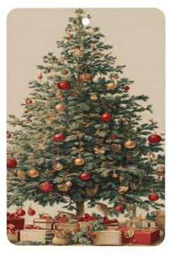 Lot de 4 désodorisants vintage à suspendre pour voiture Motif sapin de Noël