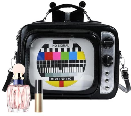 Joli sac à bandoulière rétro pour télévision – Sac fourre-tout Jelly Tote | 2025 Spring Girl Kawaii vintage fantaisie et sac à main pour femme, panier de marché, plage pour les vacances, Noir , Refer