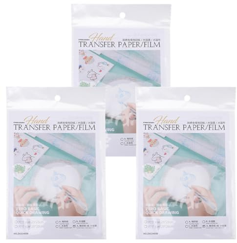 POPETPOP Pellicola Solubile in Acqua per Ricamo 12 Pezzi Carta Trasferibile e Stabilizzatore Idrosolubile in PVA per Tessuti e Borse, per Progetti DIY