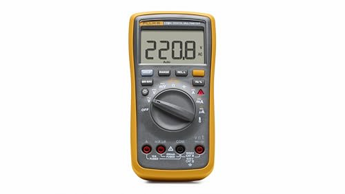 Fluke 17B+ Digital Multimeter, for Electrical Applications, Measures AC/DC Voltage 1000V, Current Measurements to 10A, Resistance, Continuity, Diode, Capacitance, Frequency, and Temperature Testing