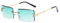 Yojued Rechteckige Retro-Sonnenbrille für Damen und Herren, Mode, Vintage, kleine quadratische Brille, randlos, Rahmen, getönte Gläser, UV400 Schutz, Klassisch, Grün