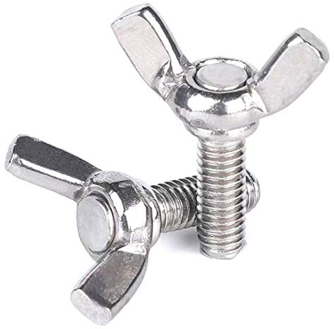 10 Pcs M3 304 Stainless Steel Wing Butterfly Screws Bolts Wing Bolt Machine Fastener Thumb Hand Screws (M3-0.5 x 6mm)