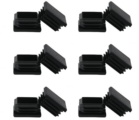 WZB, 2 Inch 2x2 Square Tube End Cap Plastic Plugs 12 Pack, 2 Inch 2x2 Square Tubing Plug 2x2 Tube End Caps Fence Post Pipe Cap Cover Tubing Insert Chair Glide Finishing Plugs, Black