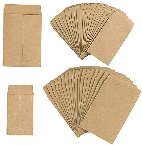 200 Piezas Bolsa de Caramelo de Papel Kraft, Pequeñas Bolsas de Regalo de Papel Kraft, Bolsa Bolsa Bolsa de Kraft Papel, 2 Especificaciones, para Embalaje de Galletas, Dulces, Pequeños Artículos
