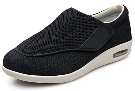Zapatos diabéticos Ajustables para Hombres, Verano y otoño Pies hinchados Edema diabético Botas Zapatillas, Ligero, Extra Ancho, Transpirable, para Ancianos Diabéticos
