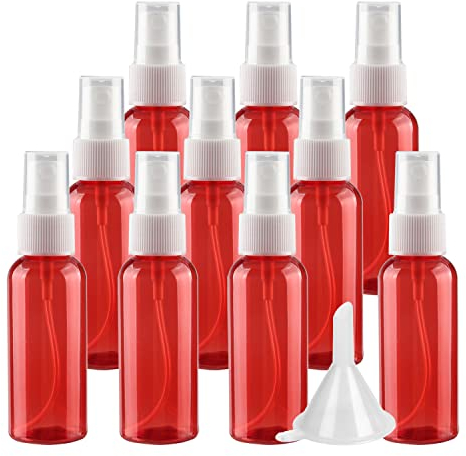 LusDoly 50 Stück, 50ml Rosa Plastik Kunststoff Sprühflasche Mit Weiß Sprüher Nachfüllbar Sprühflaschen Leer für Parfümzerstäuber Zerstäuberflasche Reise Flakons
