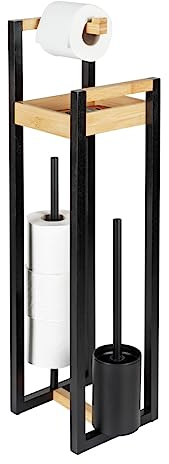 WENKO 4 in 1 Stand WC-Garnitur Braidi mit großer Ablagefläche Natur