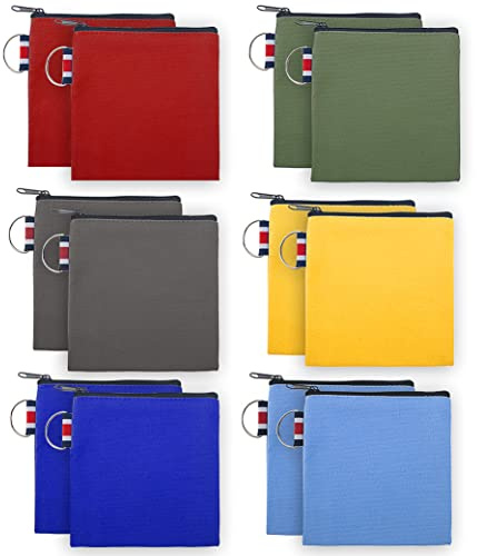 Aspire Lot de 12 Mini Porte-Monnaie, Pochettes carrées à Fermeture éclair
