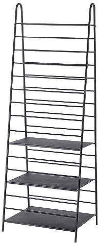 KADAX Spaljé, svart spaljé, blomhylla av pulverlackerat stål, växtstöd för trädgård, balkong eller terrass, dekorationstege (höjd 172 cm)
