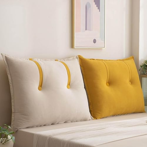 Hoowarm Cuscino da Lettura per Letto e Divano Imbottito Schienale Cuscinoni Matrimoniale/Singolo Cuscini Testata Letto Rimovibile Grande Cuscino da Parete Supporto Lombare Cuscino(A,60x60x15cm1pc)