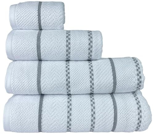 Rufino Díaz Toalla Rizo 2 Cabos 500 Gr/M2 100% Algodón Aplique (Blanco - Lavabo 50x100cm) - Tejido absorvente, Suave y Resistente - para baño, SPA, Piscina