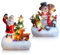 Decorazione natalizia per il villaggio di Natale con illuminazione, 2 pezzi, in resina, Natale, mini ornamenti da giardino in miniatura, Babbo Natale, pupazzo di neve (A)